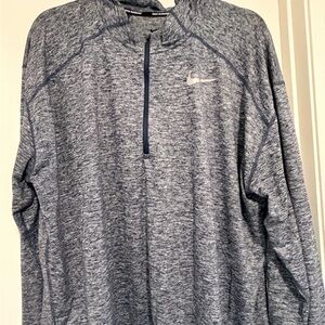 Nike Men's Heathered Navy Gray Quarter-Zip Pullover